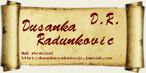 Dušanka Radunković vizit kartica